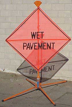 wet pavement sign